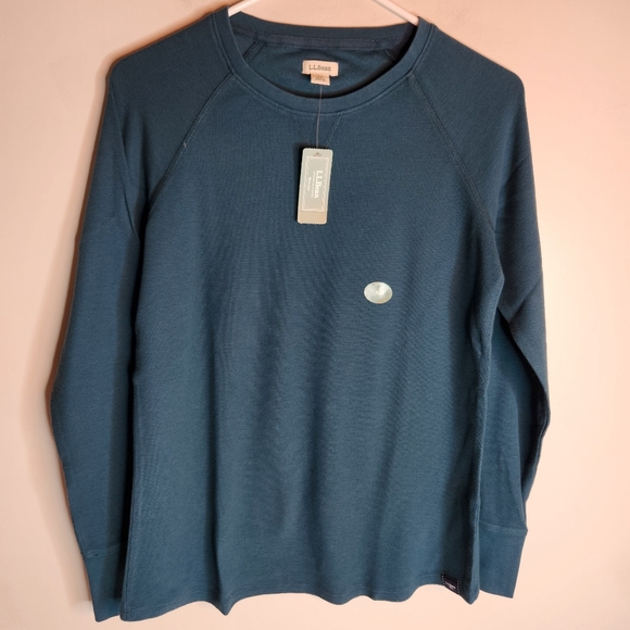 L.L. Bean Tops Nwt Ll Bean Womens Unshrinkable Miniwaffle Tee Longsleeve Crewneck Xs Poshmark